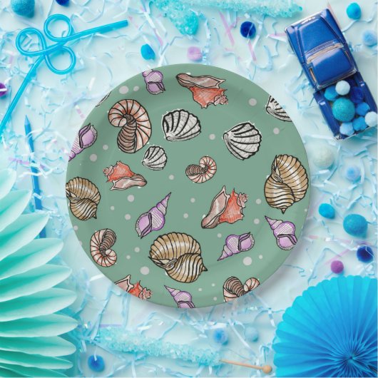 Seashell Pattern Papieren Bordje (Feest)