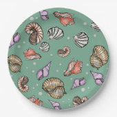 Seashell Pattern Papieren Bordje (Voorkant)