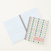 Seashell Pattern Personalize Coastal Boho Notitieboek (Binnen)