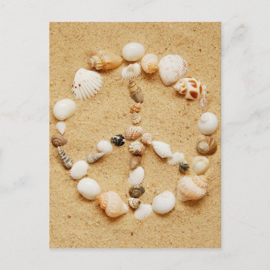 Seashell Peace Sign-Briefkaart Briefkaart (Voorkant)