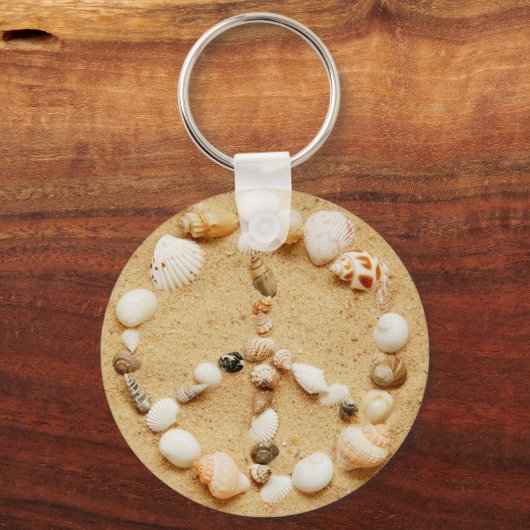 Seashell Peace Sign-Sleutelhanger Sleutelhanger (Voorkant)