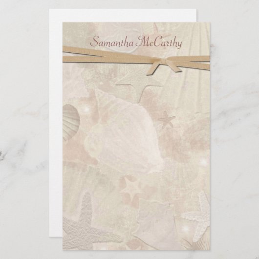  Seashell Personal Stationery Briefpapier (Voorkant / Achterkant)