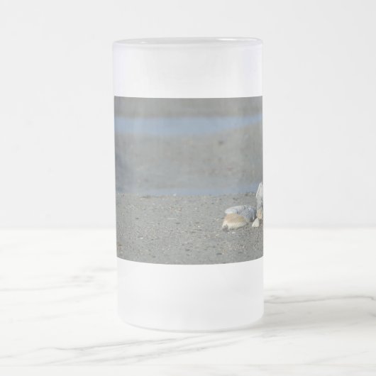 Seashell Pile Frosted Glass Beer Mok (Center)