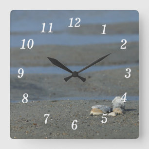 Seashell Pile Wall Clock Vierkante Klok