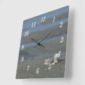 Seashell Pile Wall Clock Vierkante Klok (Hoek)