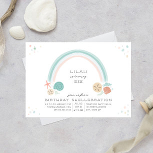 Seashell Rainbow Nautische Verjaardagsfeest Kaart