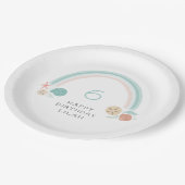 Seashell Rainbow Nautische Verjaardagsfeest Papieren Bordje (Gekanteld)