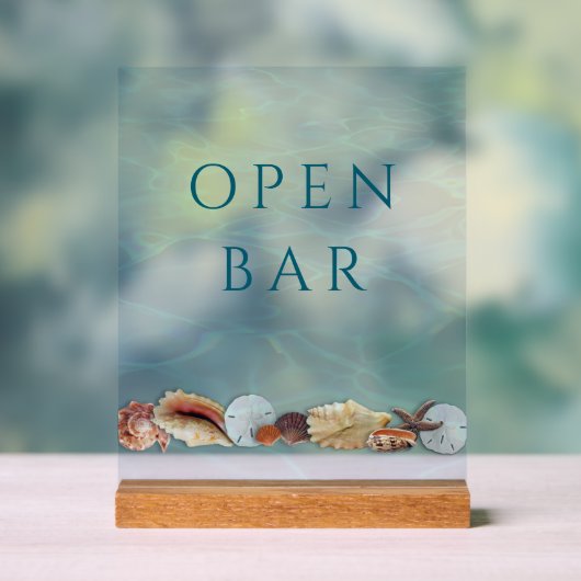 Seashell Rand Open Bar Aangepast acryl teken Acryl Bord (Neutraal)