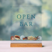 Seashell Rand Open Bar Aangepast acryl teken Bord (Neutraal)