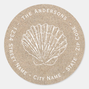 Seashell retour adres label