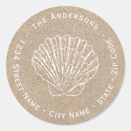 Seashell retour adres label (Voorkant)