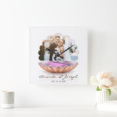 Seashell Rings Foto Weddenschap Gift Wall Clock Vierkante Klok (Huis)