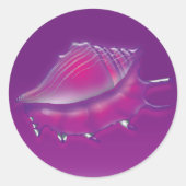 Seashell Ronde Sticker (Voorkant)