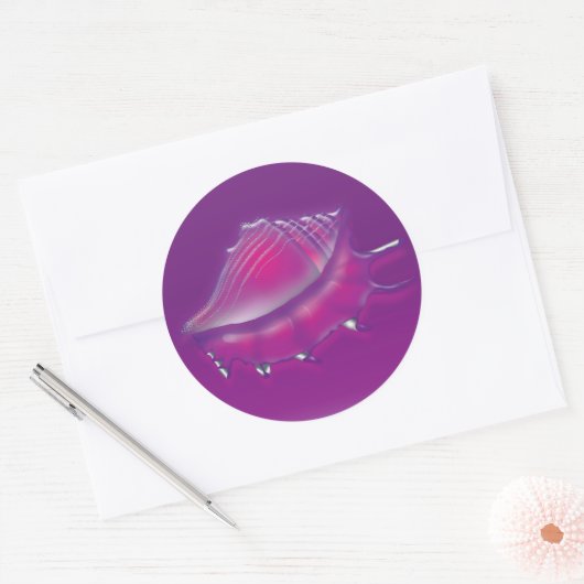 Seashell Ronde Sticker (Envelop)