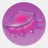 Seashell Ronde Sticker (Voorkant)