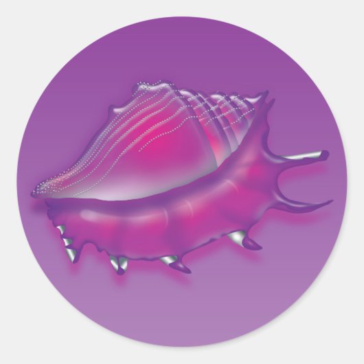 Seashell Ronde Sticker (Voorkant)