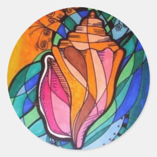 Seashell ronde stickers