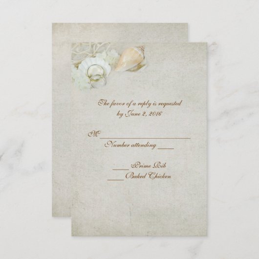 Seashell RSVP (Voorkant / Achterkant)