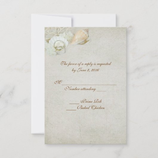 Seashell RSVP Kaartje (Voorkant)
