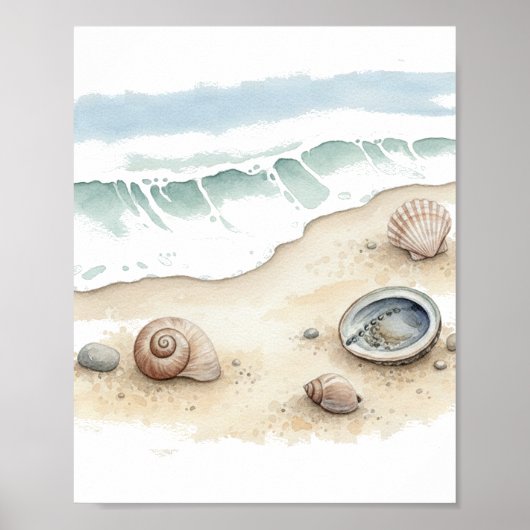 Seashell & Sand – Water Poster Paper (Semi-Gloss) (Voorkant)