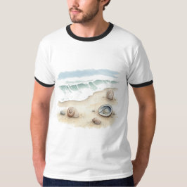 Seashell & Sand – Watercolor Beach Tot T-shirt voo