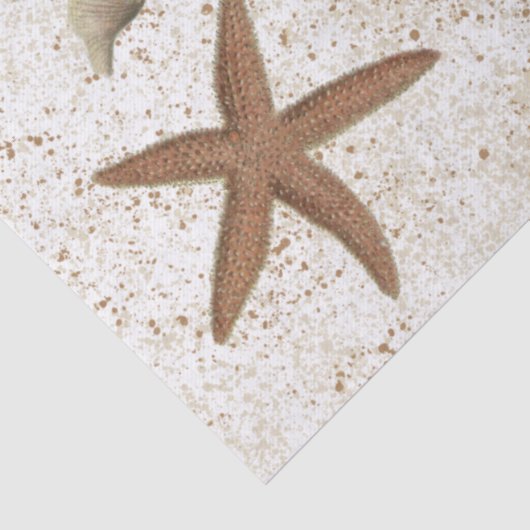 Seashell Sandy Beach Starfish ontkoppeling Tissuepapier (Detail)