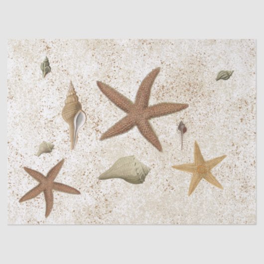 Seashell Sandy Beach Starfish  ontkoppeling Tissuepapier (Voorkant)