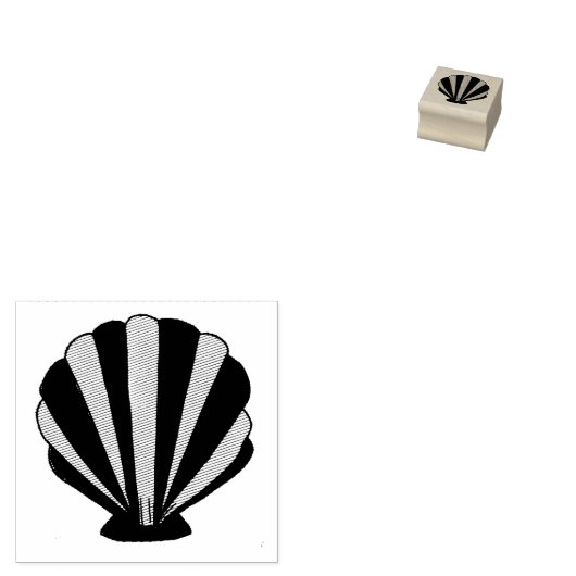 Seashell Scallop Zee Shell Beach Ocean Seashore Rubberstempel (Gestempeld)