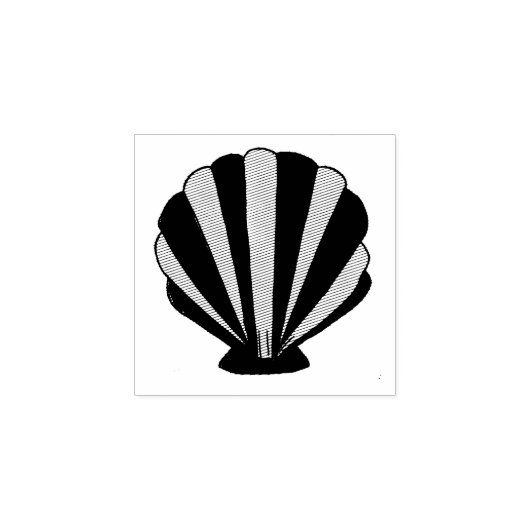 Seashell Scallop Zee Shell Beach Ocean Seashore Rubberstempel (Afrduk)