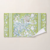 Seashell Scène met groene achtergrond Bad Handdoek (Handdoek)