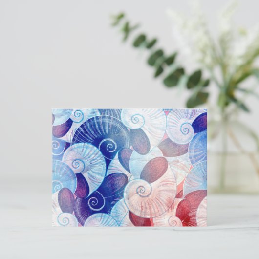 Seashell Scene Pattern Briefkaart (Staand voorkant)