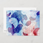 Seashell Scene Pattern Briefkaart (Voorkant / Achterkant)