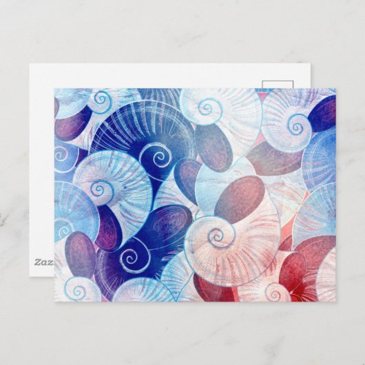 Seashell Scene Pattern Briefkaart (Voorkant / Achterkant)