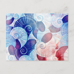 Seashell Scene Pattern Briefkaart