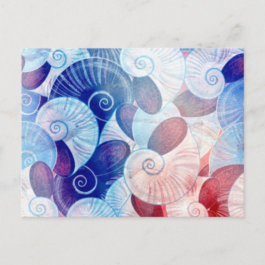 Seashell Scene Pattern Briefkaart (Voorkant)