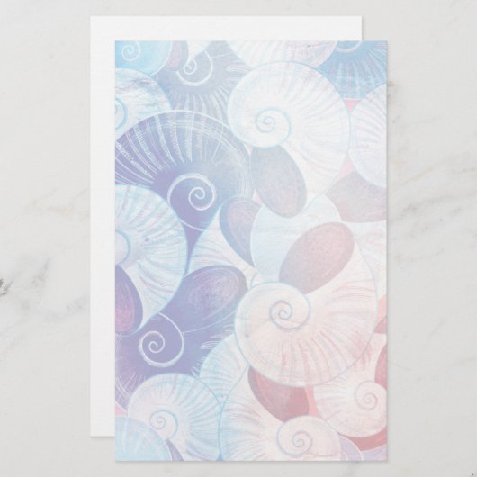 Seashell Scene Pattern Briefpapier (Voorkant / Achterkant)