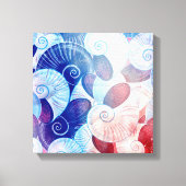 Seashell Scene Pattern Canvas Afdruk (Voorkant)