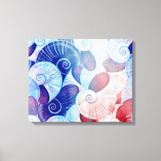 Seashell Scene Pattern Canvas Afdruk (Voorkant)