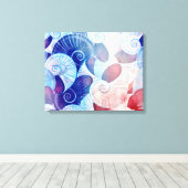 Seashell Scene Pattern Canvas Afdruk (Insitu (Houten vloer))