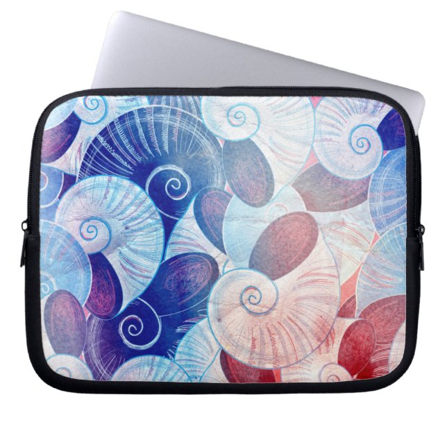 Seashell Scene Pattern Laptop Sleeve (Voorkant)