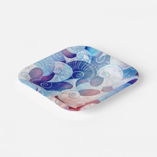 Seashell Scene Pattern Papieren Bordje (Gebogen)