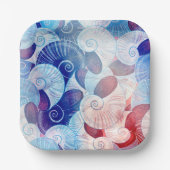 Seashell Scene Pattern Papieren Bordje (Voorkant)