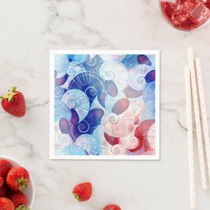 Seashell Scene Pattern Servet