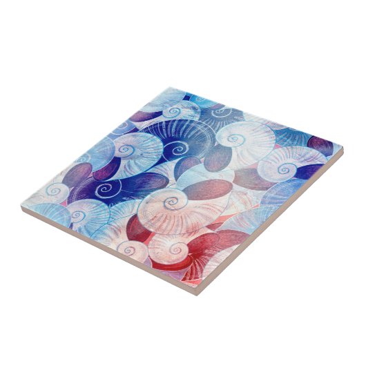 Seashell Scene Pattern Tegeltje (Zijkant)