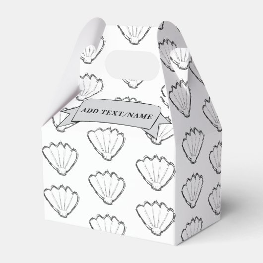 Seashell Schetstekening Patroon Aangepaste naam Bedankdoosjes (Achterkant)