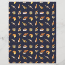  Seashell Scrapbook Papier Navy