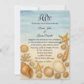 Seashell Serenade foto bruiloft uitnodiging (Voorkant)