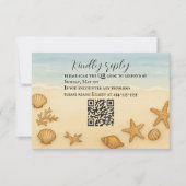 Seashell Serenade QR Code RSVP-kaart RSVP Kaartje (Voorkant)