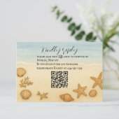 Seashell Serenade QR Code RSVP-kaart RSVP Kaartje (Staand voorkant)