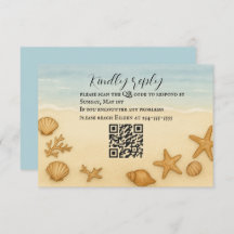 Seashell Serenade QR Code RSVP-kaart